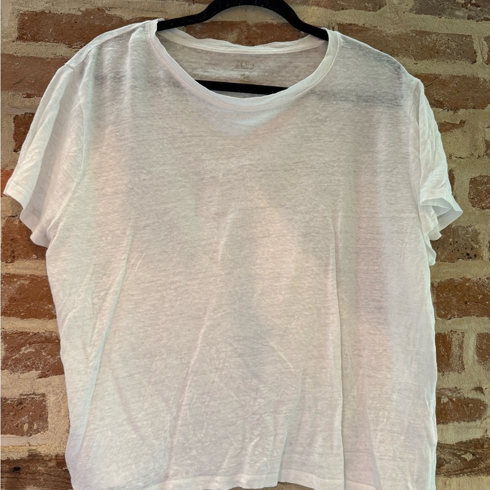 J. Crew White Short Sleeve Tee